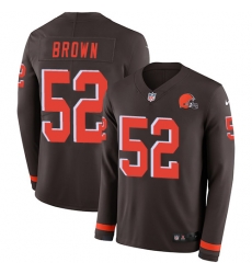 Nike Browns #52 Preston Brown Brown Team Color Men Stitched NFL Limited Therma Long Sleeve Jersey Nike Browns #52 Preston Brown Brown Team Color Men Stitched NFL Limited Therma Long Sleeve Jersey