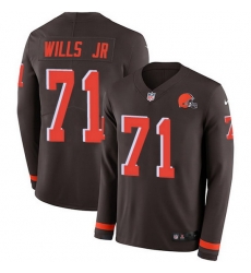 Nike Browns 71 Jedrick Wills JR Brown Team Color Men Stitched NFL Limited Therma Long Sleeve Jersey Nike Browns 71 Jedrick Wills JR Brown Team Color Men Stitched NFL Limited Therma Long Sleeve Jersey