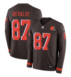 Nike Browns #87 Seth DeValve Brown Team Color Men Stitched NFL Limited Therma Long Sleeve Jersey Nike Browns #87 Seth DeValve Brown Team Color Men Stitched NFL Limited Therma Long Sleeve Jersey