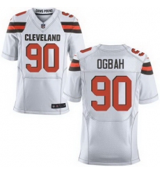 Nike Browns #90 Emmanuel Ogbah White Mens Stitched NFL New Elite Jersey Nike Browns #90 Emmanuel Ogbah White Mens Stitched NFL New Elite Jersey