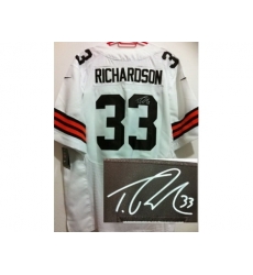 Nike Cleveland Browns 33 Trent Richardson White Elite Signed NFL Jersey Nike Cleveland Browns 33 Trent Richardson White Elite Signed NFL Jersey