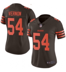 Browns 54 Olivier Vernon Brown Womens Stitched Football Limited Rush Jersey Browns 54 Olivier Vernon Brown Womens Stitched Football Limited Rush Jersey