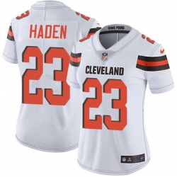 Nike Browns #23 Joe Haden White Womens Stitched NFL Vapor Untouchable Limited Jersey