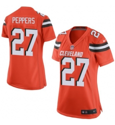 Nike Browns #27 Jabrill Peppers Orange Alternate Womens Stitched NFL New Elite Jersey Nike Browns #27 Jabrill Peppers Orange Alternate Womens Stitched NFL New Elite Jersey