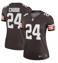 Women Cleveland Browns #24 Nick Chubb 2020 New Brown Stitched Jerseys Women Cleveland Browns #24 Nick Chubb 2020 New Brown Stitched Jerseys