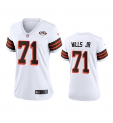 Women Cleveland Browns 71 Jedrick Wills Jr Nike 1946 Collection Alternate Game Limited NFL Jersey White Women Cleveland Browns 71 Jedrick Wills Jr Nike 1946 Collection Alternate Game Limited NFL Jersey White
