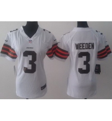 Women Nike Cleveland Browns 3 Brandon Weeden White NFL Jerseys Women Nike Cleveland Browns 3 Brandon Weeden White NFL Jerseys