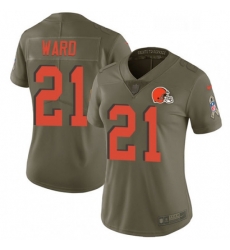 Womens Nike Cleveland Browns 21 Denzel Ward Limited Olive 2017 Salute to Service NFL Jersey Womens Nike Cleveland Browns 21 Denzel Ward Limited Olive 2017 Salute to Service NFL Jersey
