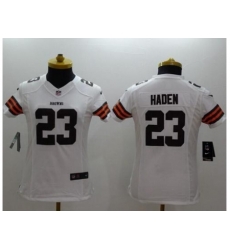 Women's Nike Cleveland Browns #23 Joe Haden White Stitched NFL Limited Jersey Women's Nike Cleveland Browns #23 Joe Haden White Stitched NFL Limited Jersey
