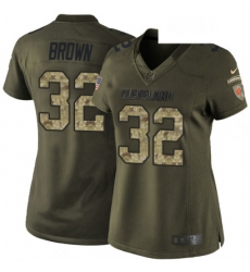 Womens Nike Cleveland Browns 32 Jim Brown Elite Green Salute to Service NFL Jersey Womens Nike Cleveland Browns 32 Jim Brown Elite Green Salute to Service NFL Jersey