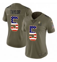 Womens Nike Cleveland Browns 5 Tyrod Taylor Limited OliveUSA Flag 2017 Salute to Service NFL Jersey Womens Nike Cleveland Browns 5 Tyrod Taylor Limited OliveUSA Flag 2017 Salute to Service NFL Jersey