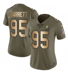 Womens Nike Cleveland Browns 95 Myles Garrett Limited OliveGold 2017 Salute to Service NFL Jersey Womens Nike Cleveland Browns 95 Myles Garrett Limited OliveGold 2017 Salute to Service NFL Jersey