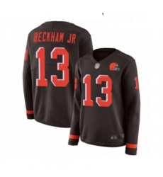 Womens Odell Beckham Jr Limited Brown Nike Jersey NFL Cleveland Browns 13 Therma Long Sleeve Womens Odell Beckham Jr Limited Brown Nike Jersey NFL Cleveland Browns 13 Therma Long Sleeve