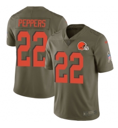 Nike Browns #22 Jabrill Peppers Olive Youth Stitched NFL Limited 2017 Salute to Service Jersey Nike Browns #22 Jabrill Peppers Olive Youth Stitched NFL Limited 2017 Salute to Service Jersey