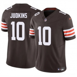 Youth Cleveland Browns 10 Quinshon Judkins Brown 2025 Draft F U S E  Vapor Limited Stitched Football Jersey