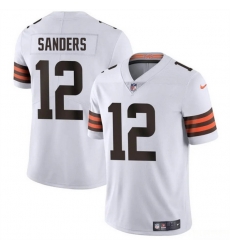 Youth Cleveland Browns 12 Shedeur Sanders White 2025 Draft Vapor Untouchable Limited Stitched Football Jersey