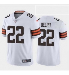 Youth Grant Delpit Cleveland Browns 22 white vapor limited jersey Youth Grant Delpit Cleveland Browns 22 white vapor limited jersey