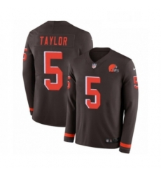 Youth Nike Cleveland Browns 5 Tyrod Taylor Limited Brown Therma Long Sleeve NFL Jersey Youth Nike Cleveland Browns 5 Tyrod Taylor Limited Brown Therma Long Sleeve NFL Jersey