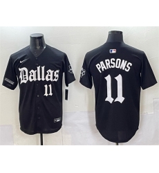 Men Dallas Cowboys 11 Micah Parsons Black  27Gothic Lone Star Edition 27 Limited Stitched Baseball Jersey