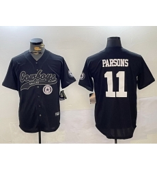 Men Dallas Cowboys 11 Micah Parsons Black With Patch Cool Base Stitched Baseball Jersey 1 Men Dallas Cowboys 11 Micah Parsons Black With Patch Cool Base Stitched Baseball Jersey 1