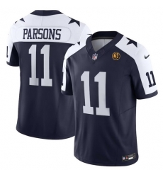 Men Dallas Cowboys 11 Micah Parsons Navy 2023 F U S E With John Madden Patch Thanksgiving Vapor Limited Stitched Football Jersey Men Dallas Cowboys 11 Micah Parsons Navy 2023 F U S E With John Madden Patch Thanksgiving Vapor Limited Stitched Football Jersey