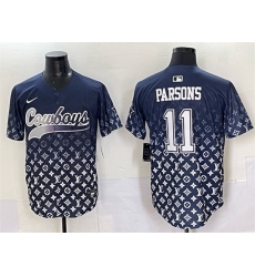 Men Dallas Cowboys 11 Micah Parsons Navy Limited Stitched Baseball Jersey