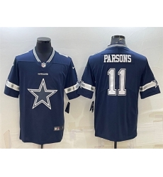 Men Dallas Cowboys 11 Micah Parsons Navy Team Big Logo Limited Stitched Jersey Men Dallas Cowboys 11 Micah Parsons Navy Team Big Logo Limited Stitched Jersey