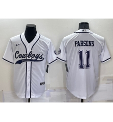 Men Dallas Cowboys 11 Micah Parsons White Cool Base Stitched Baseball Jersey Men Dallas Cowboys 11 Micah Parsons White Cool Base Stitched Baseball Jersey