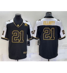 Men Dallas Cowboys 21 Ezekiel Elliott Black Gold Thanksgiving With Patch Stitched Jersey Men Dallas Cowboys 21 Ezekiel Elliott Black Gold Thanksgiving With Patch Stitched Jersey