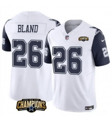 Men Dallas Cowboys 26 DaRon Bland White Navy 2023 F U S E NFC East Champions Patch Stitched Football Jersey Men Dallas Cowboys 26 DaRon Bland White Navy 2023 F U S E NFC East Champions Patch Stitched Football Jersey