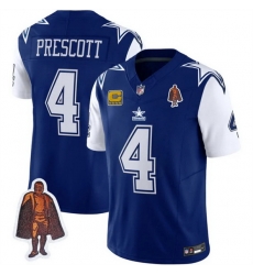 Men Dallas Cowboys 4 Dak Prescott Navy 2023 F U S E With Walter Payton Patch And 4 Star C Patch Vapor Limited Stitched Football Jersey Men Dallas Cowboys 4 Dak Prescott Navy 2023 F U S E With Walter Payton Patch And 4 Star C Patch Vapor Limited Stitched Football Jersey