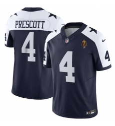 Men Dallas Cowboys 4 Dak Prescott Navy 2023 F U S E With Walter Payton Patch Thanksgiving Limited Stitched Football Jersey Men Dallas Cowboys 4 Dak Prescott Navy 2023 F U S E With Walter Payton Patch Thanksgiving Limited Stitched Football Jersey