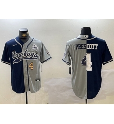 Men Dallas Cowboys 4 grey Team With Patch Cool Base Stitched Baseball Jersey 17 Men Dallas Cowboys 4 grey Team With Patch Cool Base Stitched Baseball Jersey 17