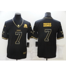 Men Dallas Cowboys 7 Trevon Diggs Black 60th Seasons Patch Golden Edition Stitched NFL Nike Limited Jersey Men Dallas Cowboys 7 Trevon Diggs Black 60th Seasons Patch Golden Edition Stitched NFL Nike Limited Jersey