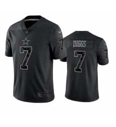 Men Dallas Cowboys 7 Trevon Diggs Black Reflective Limited Stitched Football Jersey Men Dallas Cowboys 7 Trevon Diggs Black Reflective Limited Stitched Football Jersey