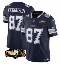 Men Dallas Cowboys 87 Jake Ferguson Navy 2023 F U S E NFC East Champions Patch Stitched Football Jersey Men Dallas Cowboys 87 Jake Ferguson Navy 2023 F U S E NFC East Champions Patch Stitched Football Jersey