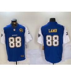 Men Dallas Cowboys 88 CeeDee Lamb 2024 F U S E Navy Gold With Texas 26 John Madden Patch Stitched Football Jersey Men Dallas Cowboys 88 CeeDee Lamb 2024 F U S E Navy Gold With Texas 26 John Madden Patch Stitched Football Jersey