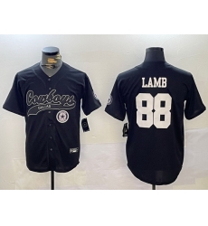 Men Dallas Cowboys 88 CeeDee Lamb Black With Patch Cool Base Stitched Baseball Jersey 1 Men Dallas Cowboys 88 CeeDee Lamb Black With Patch Cool Base Stitched Baseball Jersey 1