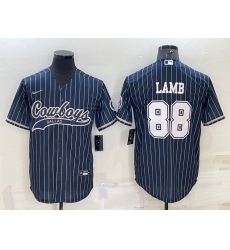 Men Dallas Cowboys 88 CeeDee Lamb Navy With Patch Cool Base Stitched Baseball Jersey Men Dallas Cowboys 88 CeeDee Lamb Navy With Patch Cool Base Stitched Baseball Jersey
