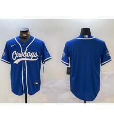 Men Dallas Cowboys Blank Royal With Patch Cool Base Stitched Baseball Jersey Men Dallas Cowboys Blank Royal With Patch Cool Base Stitched Baseball Jersey