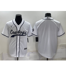 Men Dallas Cowboys Blank White Cool Base Stitched Baseball Jersey Men Dallas Cowboys Blank White Cool Base Stitched Baseball Jersey