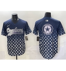 Men Dallas Cowboys Team Big Logo Navy Limited Stitched Baseball Jersey 2 Men Dallas Cowboys Team Big Logo Navy Limited Stitched Baseball Jersey 2