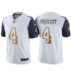 Men Nike Cowboys #4 Dak Prescott White Stitched NFL Limited Gold Rush Jersey Men Nike Cowboys #4 Dak Prescott White Stitched NFL Limited Gold Rush Jersey
