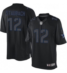 Mens Nike Dallas Cowboys 12 Roger Staubach Limited Black Impact NFL Jersey Mens Nike Dallas Cowboys 12 Roger Staubach Limited Black Impact NFL Jersey