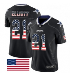 Mens Nike Dallas Cowboys 21 Ezekiel Elliott Limited Black Rush USA Flag NFL Jersey Mens Nike Dallas Cowboys 21 Ezekiel Elliott Limited Black Rush USA Flag NFL Jersey