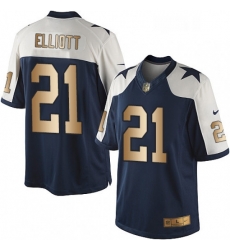 Mens Nike Dallas Cowboys 21 Ezekiel Elliott Limited NavyGold Throwback Alternate NFL Jersey Mens Nike Dallas Cowboys 21 Ezekiel Elliott Limited NavyGold Throwback Alternate NFL Jersey