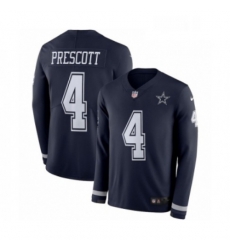 Mens Nike Dallas Cowboys 4 Dak Prescott Limited Navy Blue Therma Long Sleeve NFL Jersey Mens Nike Dallas Cowboys 4 Dak Prescott Limited Navy Blue Therma Long Sleeve NFL Jersey