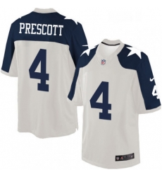 Mens Nike Dallas Cowboys 4 Dak Prescott Limited White Throwback Alternate NFL Jersey Mens Nike Dallas Cowboys 4 Dak Prescott Limited White Throwback Alternate NFL Jersey