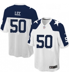 Mens Nike Dallas Cowboys 50 Sean Lee Game White Throwback Alternate NFL Jersey Mens Nike Dallas Cowboys 50 Sean Lee Game White Throwback Alternate NFL Jersey