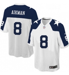 Mens Nike Dallas Cowboys 8 Troy Aikman Game White Throwback Alternate NFL Jersey Mens Nike Dallas Cowboys 8 Troy Aikman Game White Throwback Alternate NFL Jersey
